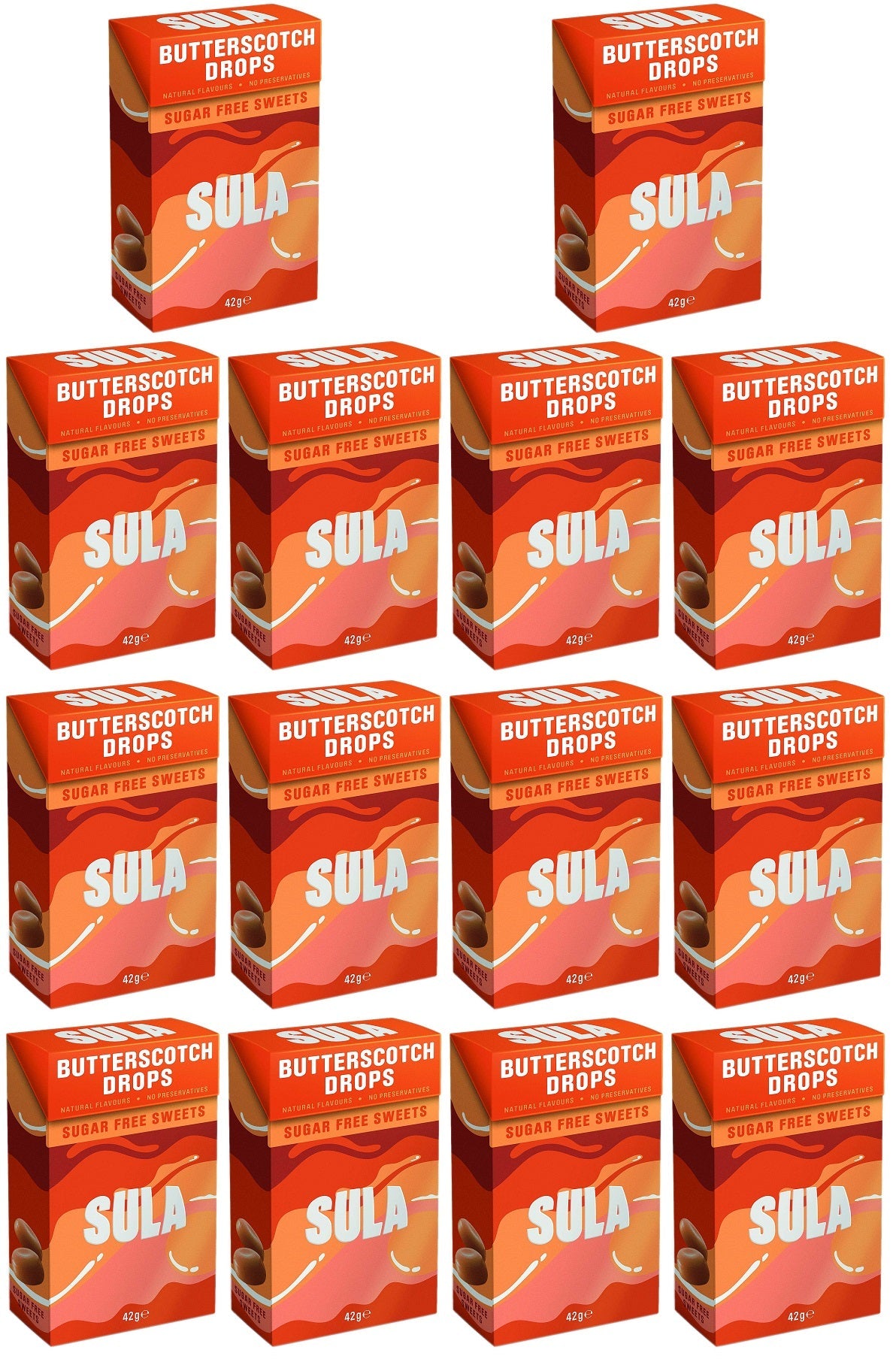 14 x Sula Butterscotch Sugar Free - 42g