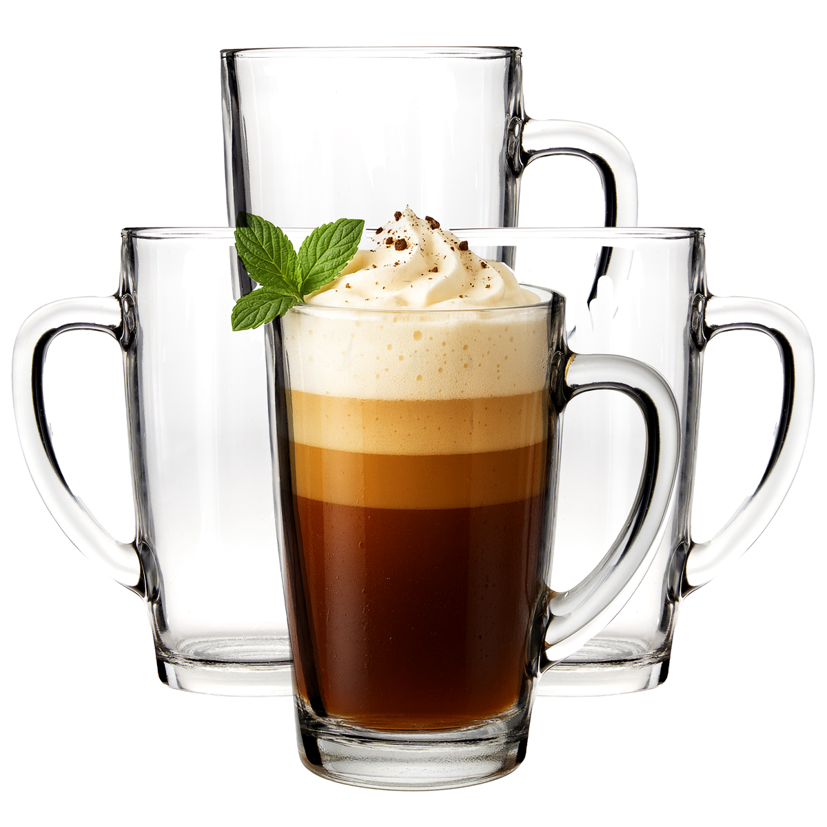 Clear Tall Glass Mugs Set of 4 | Euri