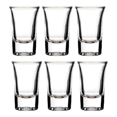 Set of 6 Clear Shot Glasses 35Ml | Euri