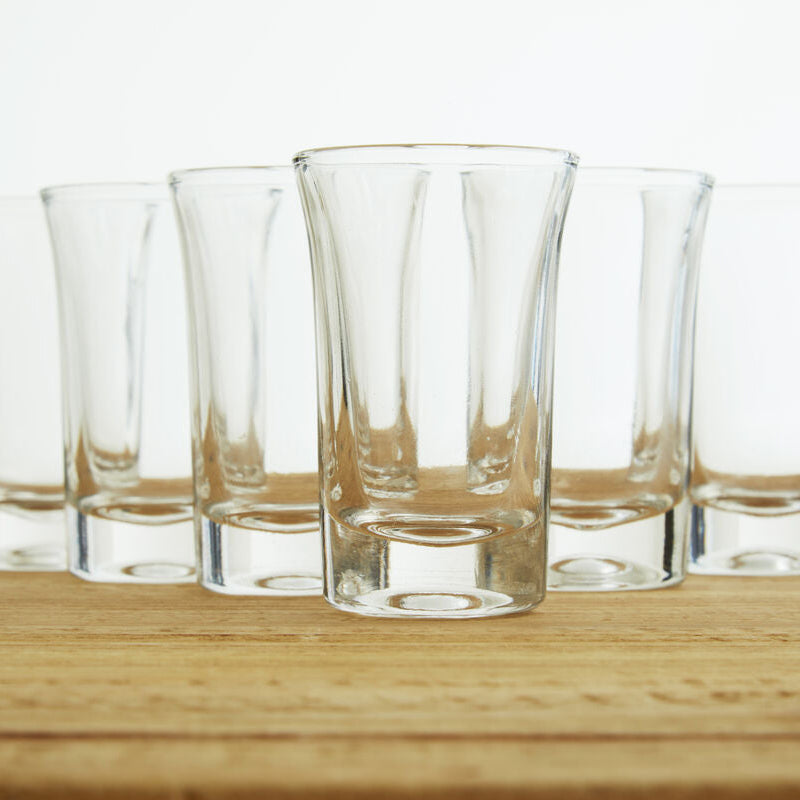 Set of 6 Clear Shot Glasses 35Ml | Euri