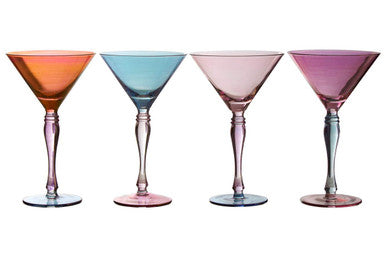Set of 4 Multicolour Cocktail Glasses | Aurora