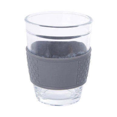 Glass Mug with Grey Silicone Band Lid | Mimo