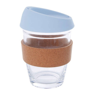 Mimo Glass Mug With Light Blue Silicone Lid