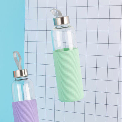Mimo Glass Bottle With Mint Silicone Sleeve