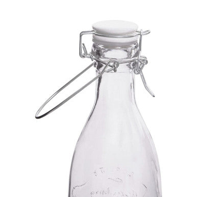 Dayla Embossed Glass Bottle Set With Four Glasses