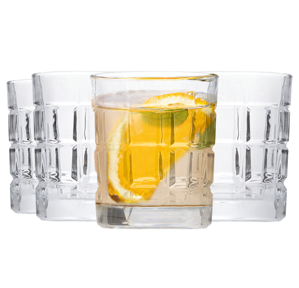 Set of Four Check Glass Tumblers | Auclair