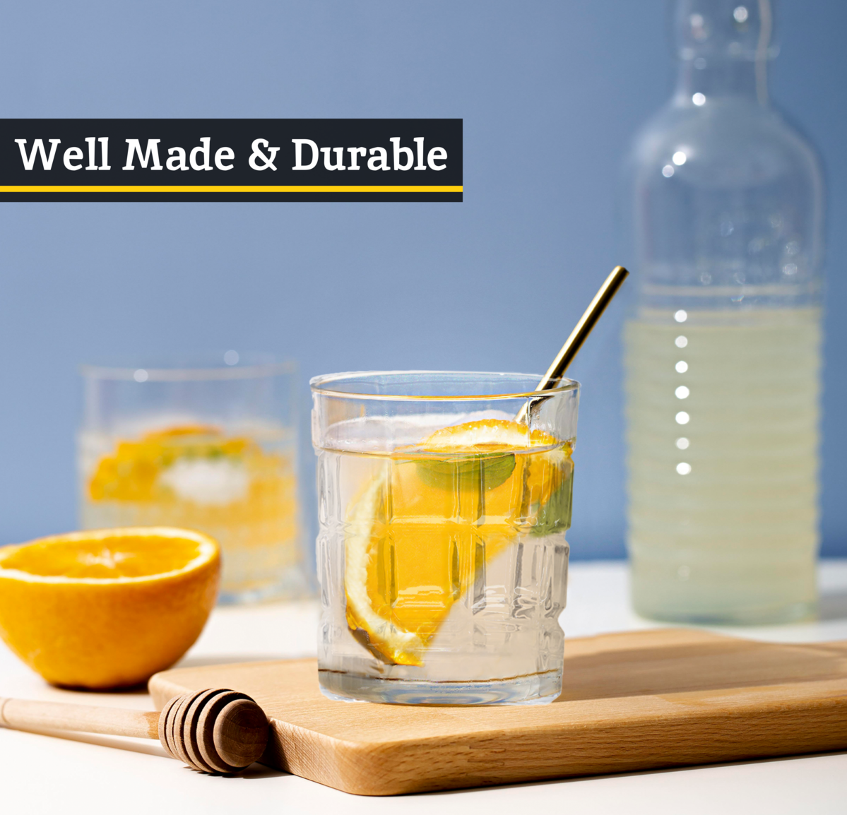 Auclair Set Of Four Check Glass Tumblers