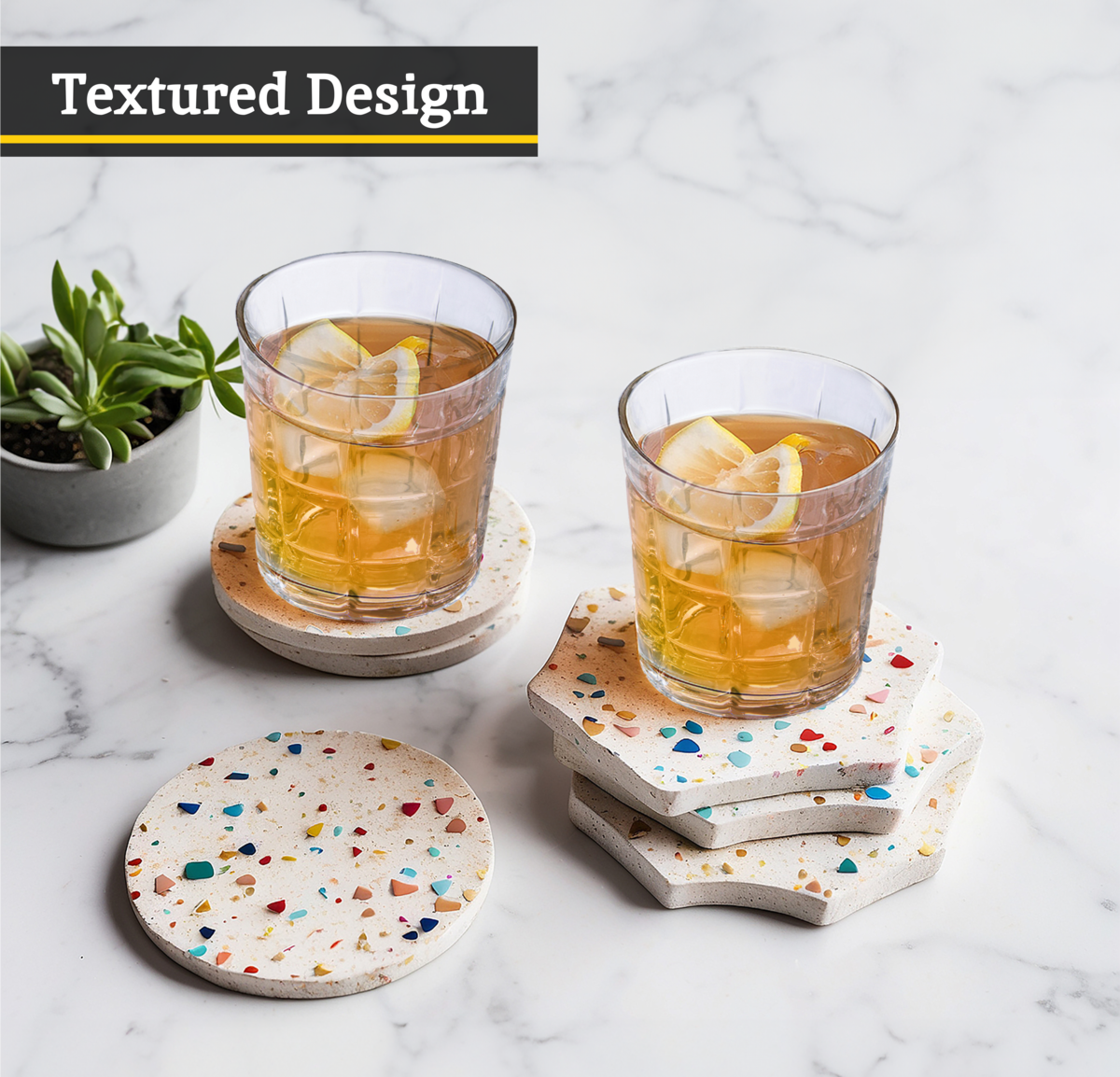 Auclair Set Of Four Check Glass Tumblers