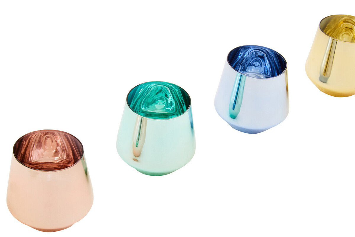 Aurora Set of Four Glass Tumblers in Assorted Colours