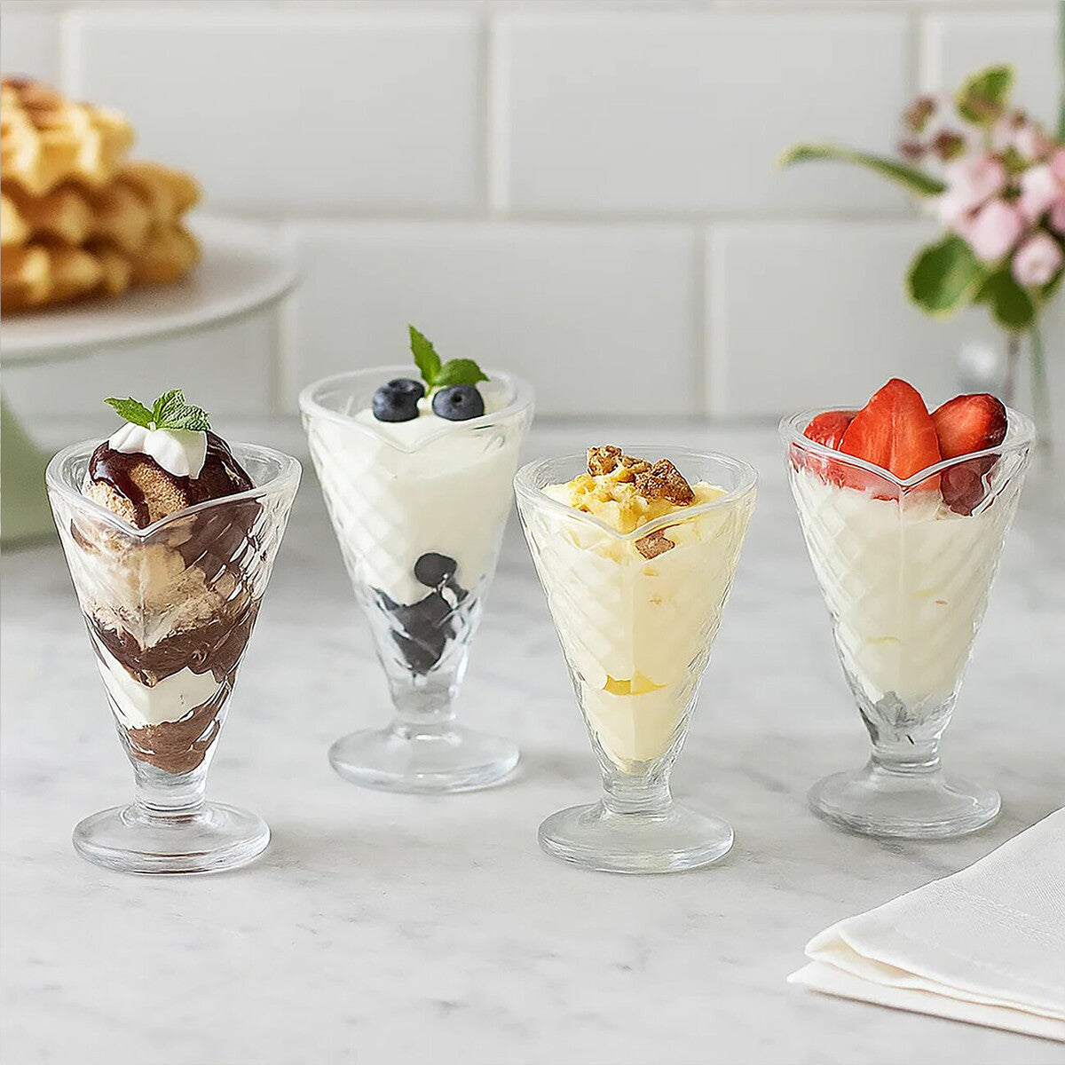 Set of Four Torta Tapered Sundae Dishes