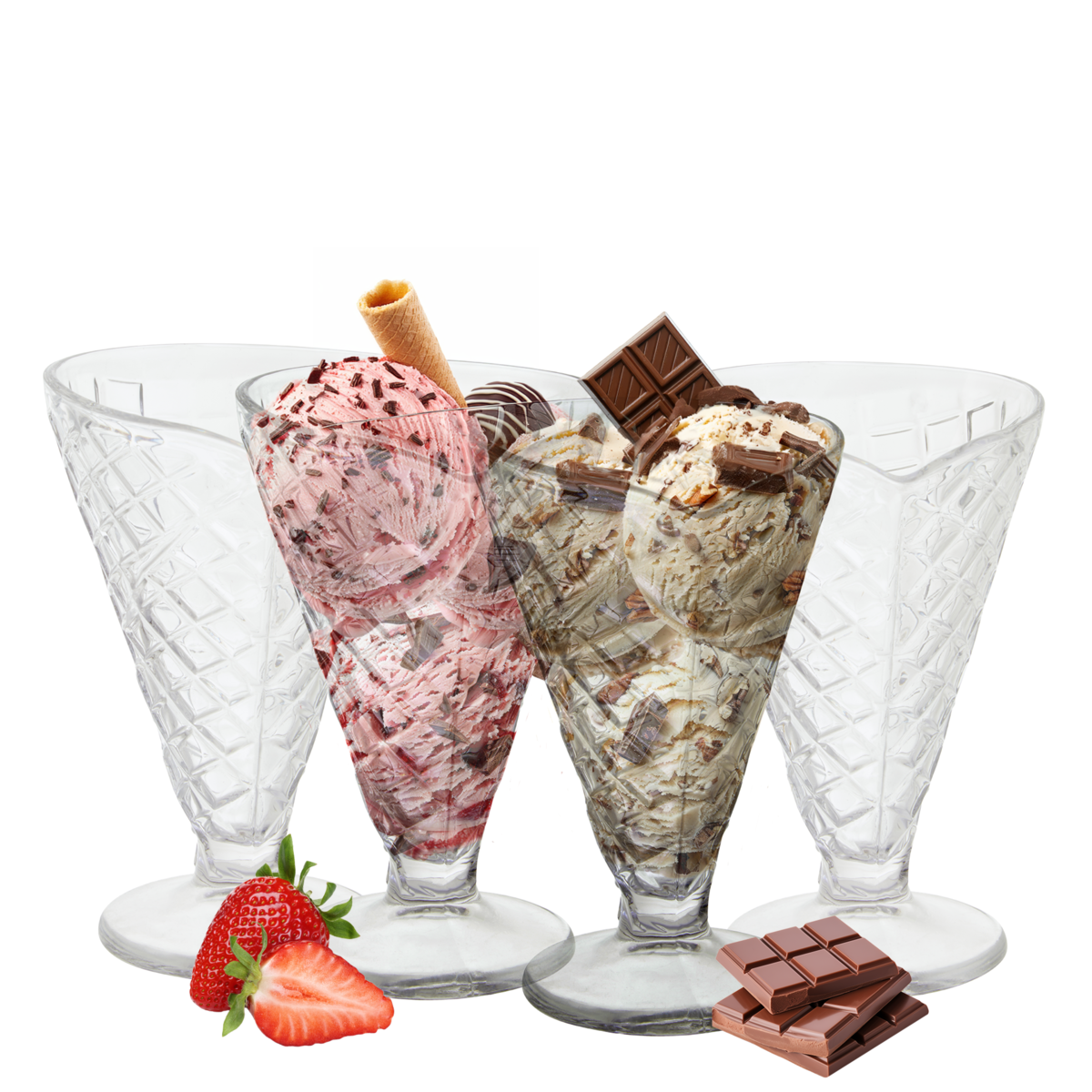 Set of Four Torta Tapered Sundae Dishes
