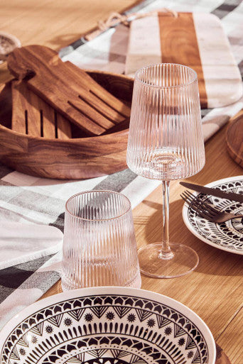 Set of Four Ribbed Wine Glasses 430ml | Eldon