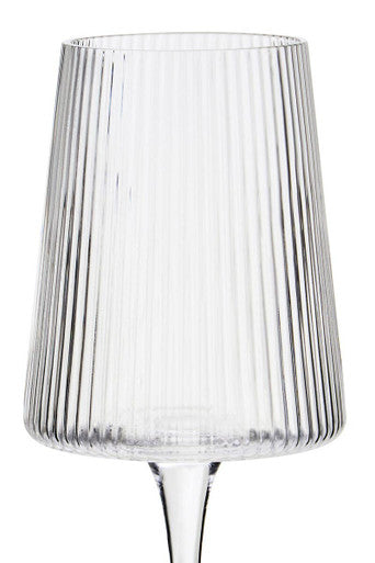 Set of Four Ribbed Wine Glasses 430ml | Eldon