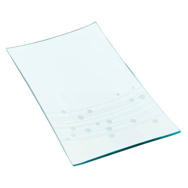 Vidrio Large Textured Glass Rectangular Plate