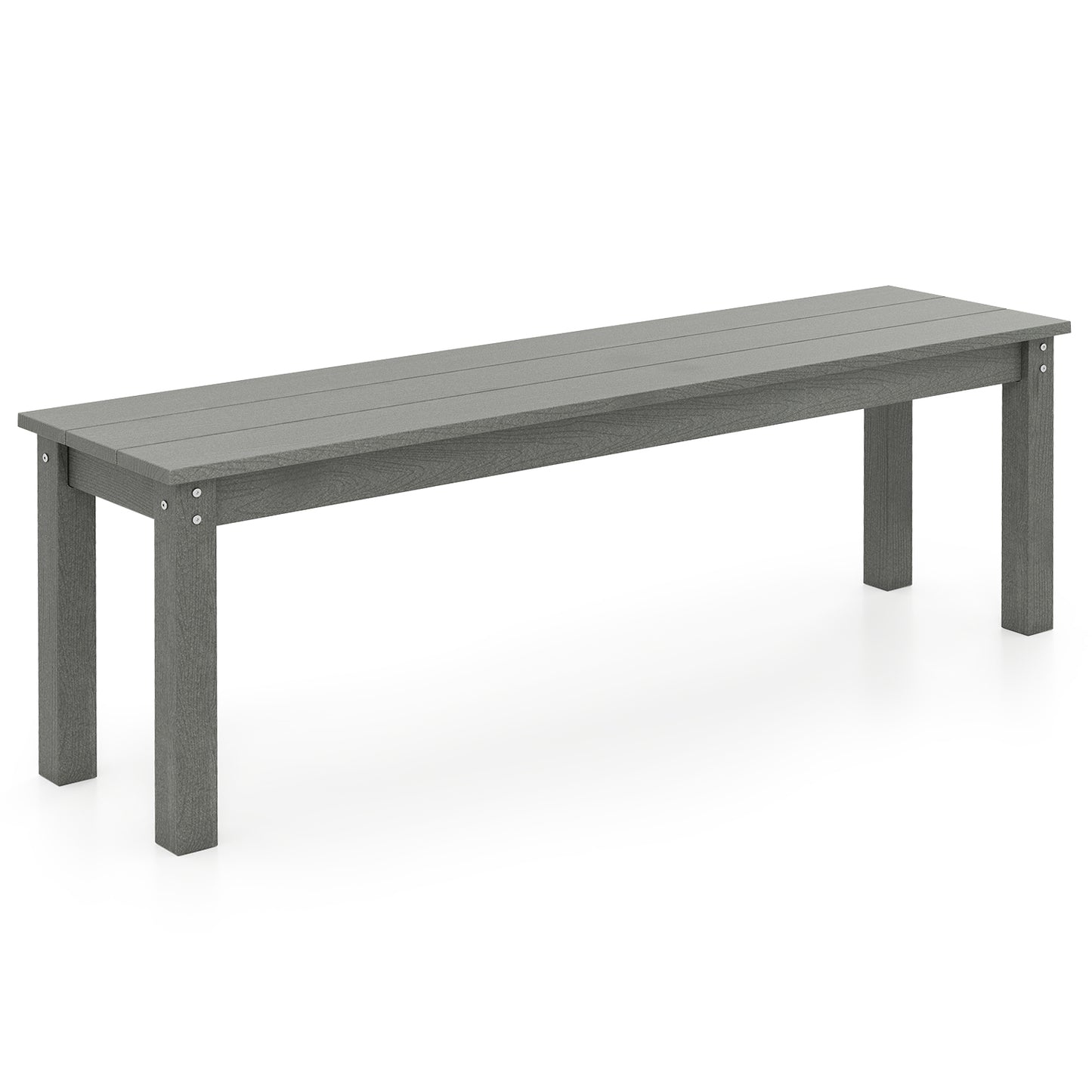 140CM HDPE Outdoor Bench Backless Patio Garden Bench for 2-3 People-Black
