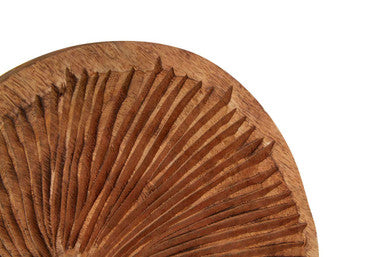 Fidel Large Carved Mango Wood Disc on Stand Sculpture