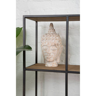 Fausto Mango Wood White Wash Buddha Head