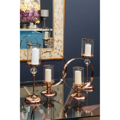 Kensington Townhouse Large Crystal Pillar Candle Holder