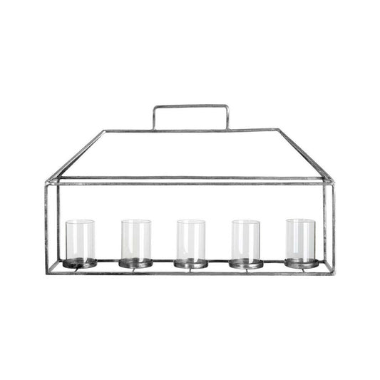 Candle Holder with Silver Finish | Reza