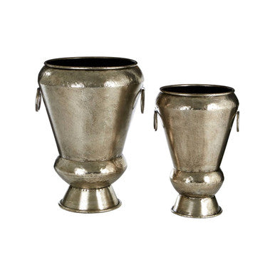 Reza Antique Silver Planters - Set of 2