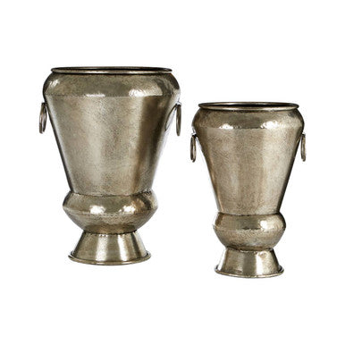 Reza Antique Silver Planters - Set of 2