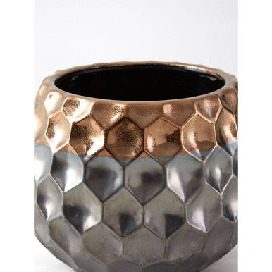 Galaxy Large Ceramic Planter with Metallic Finish