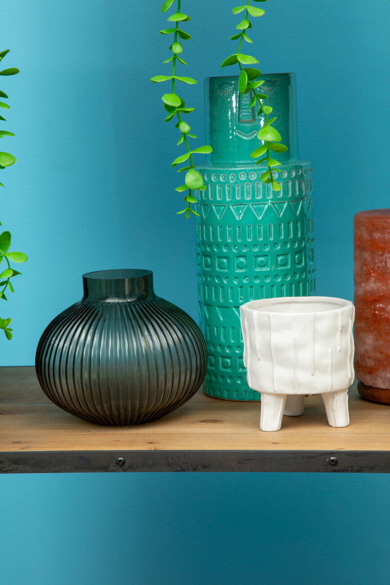 Nullah Small Smoked Grey Glass Vase