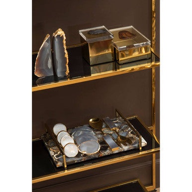 Bowerbird Black Agate Large Tray