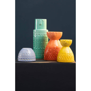 Visage Large Aqua Face Vase