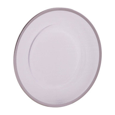 Ida Glass Charger Plate With Silver Rim