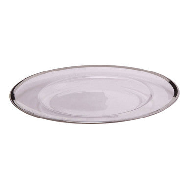Ida Glass Charger Plate With Silver Rim