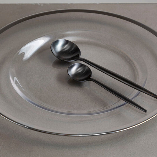 Glass Charger Plate with Silver Rim | Ida