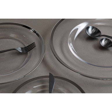 Ida Glass Side Plate With Silver Rim