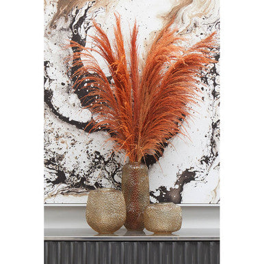 Large Embossed Amber Glass Vase | Colbie