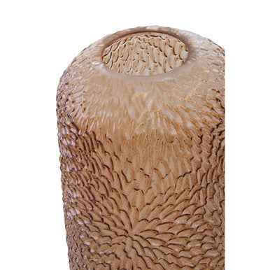 Large Embossed Amber Glass Vase | Colbie