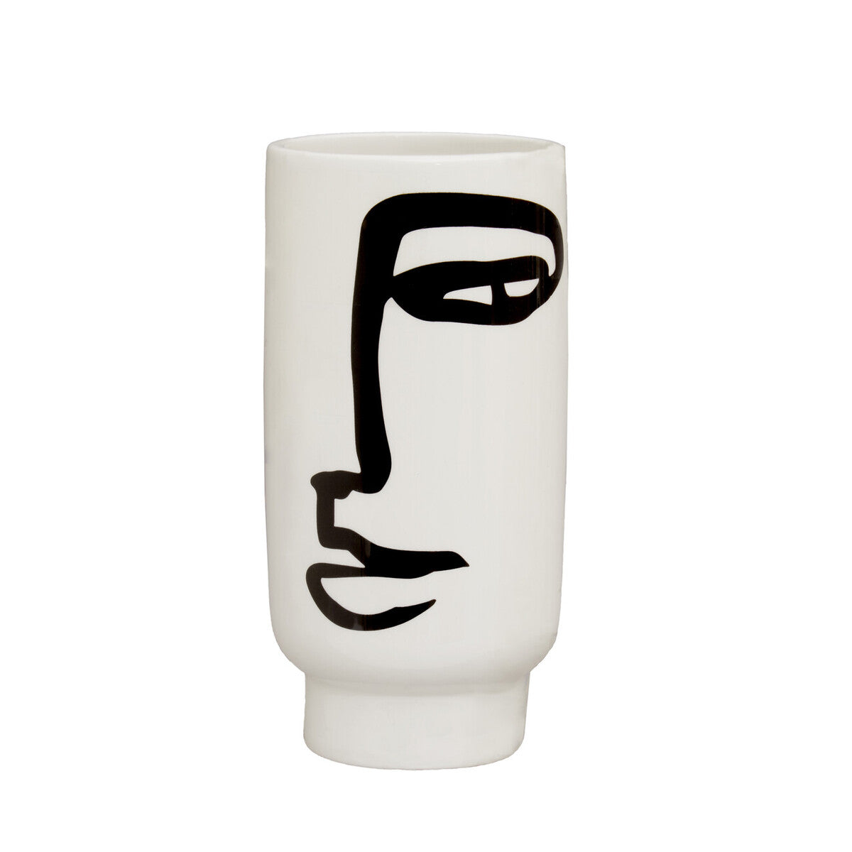 Small Black and White Face Vase | Viso