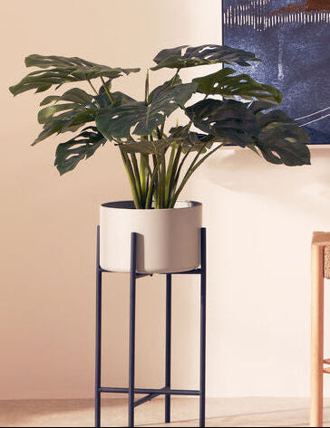 Trosa Large Grey And Black Floor Standing Planter