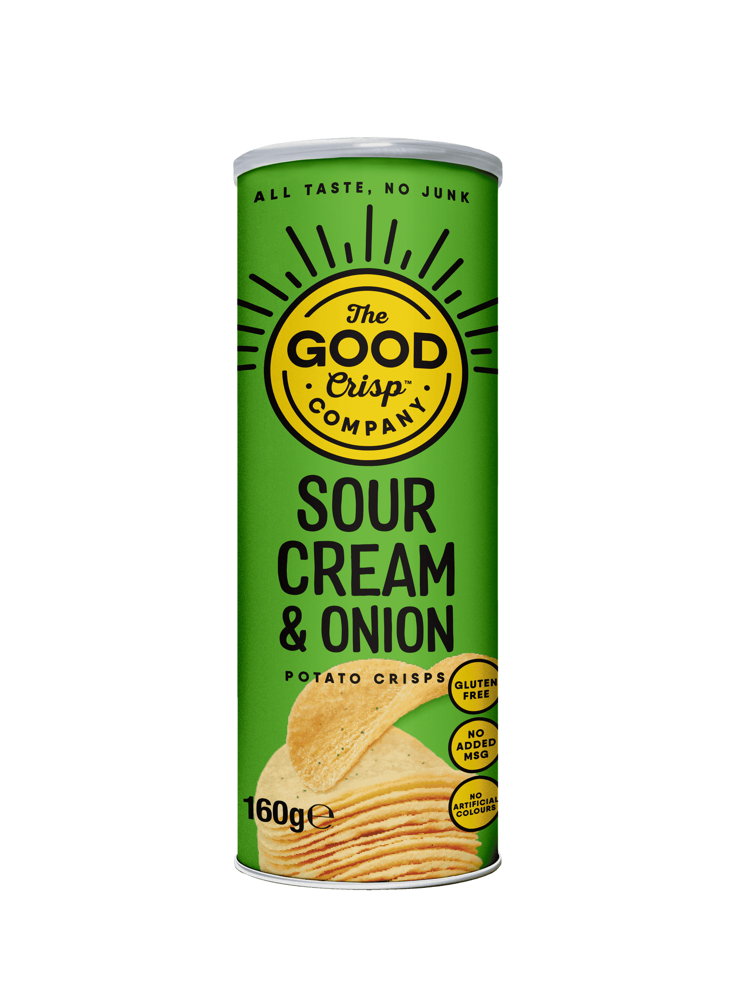 8 x The Good Crisp Company Sour Cream & Onion - 160g
