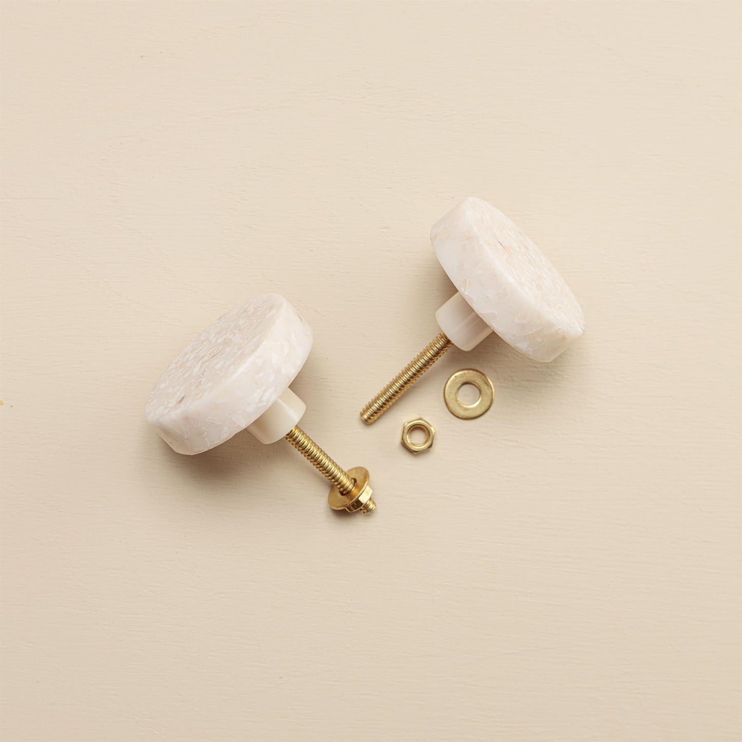 Farida Grey Marble Resin Round Drawer Knobs