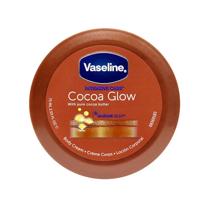 Vaseline Cocoa Glow Body Cream for Radiant, Deeply Moisturized Dry Skin 75 ml / 2.54 oz