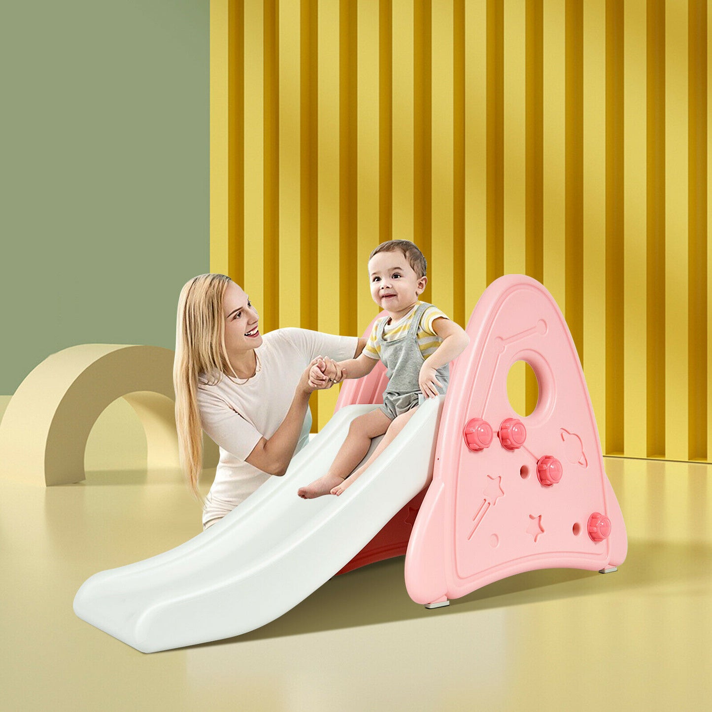 Kids Slide Playground Garden Climber Slide Set Children Baby Toys Out / Indoor-Blue