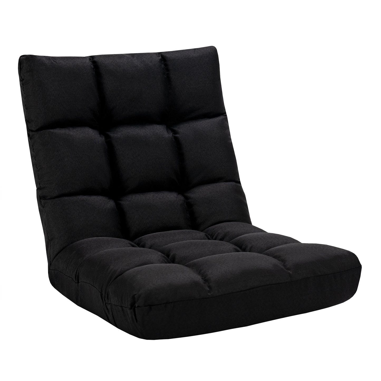 14-Position Adjustable Floor Chair with High Resilience Sponge-Black