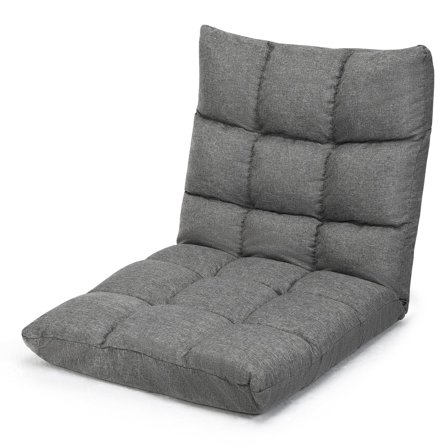 14-Position Adjustable Floor Chair with High Resilience Sponge-Black