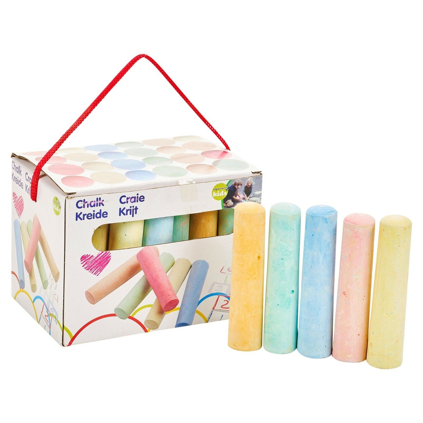 15 or 54 Piece Coloured Chalk Set Pavement Blackboard Children'S Gift Pub in Box