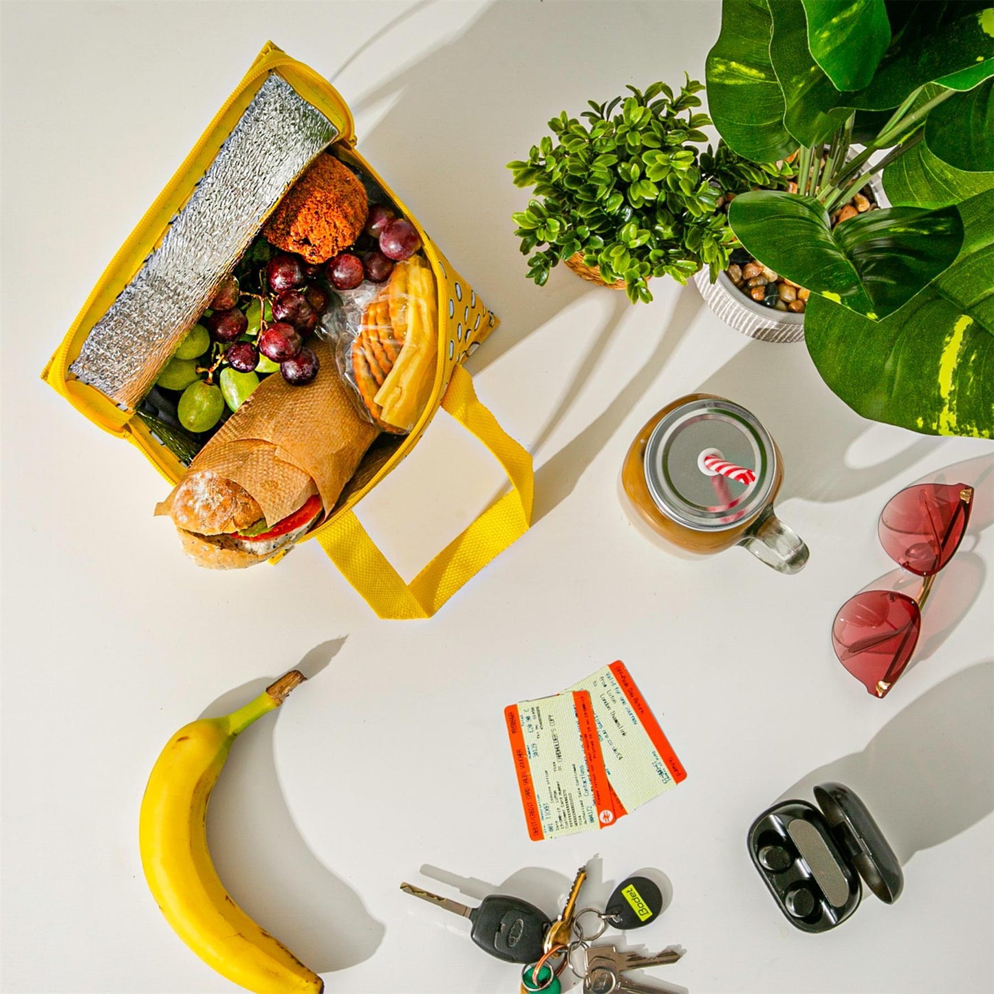 Mustard Polka Insulated Lunch Bag