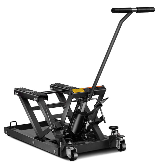 1500 LBS Hydraulic Motorcycle ATV Jack Lift Hoist Jacks Repair Bike Auto Hoists-Black