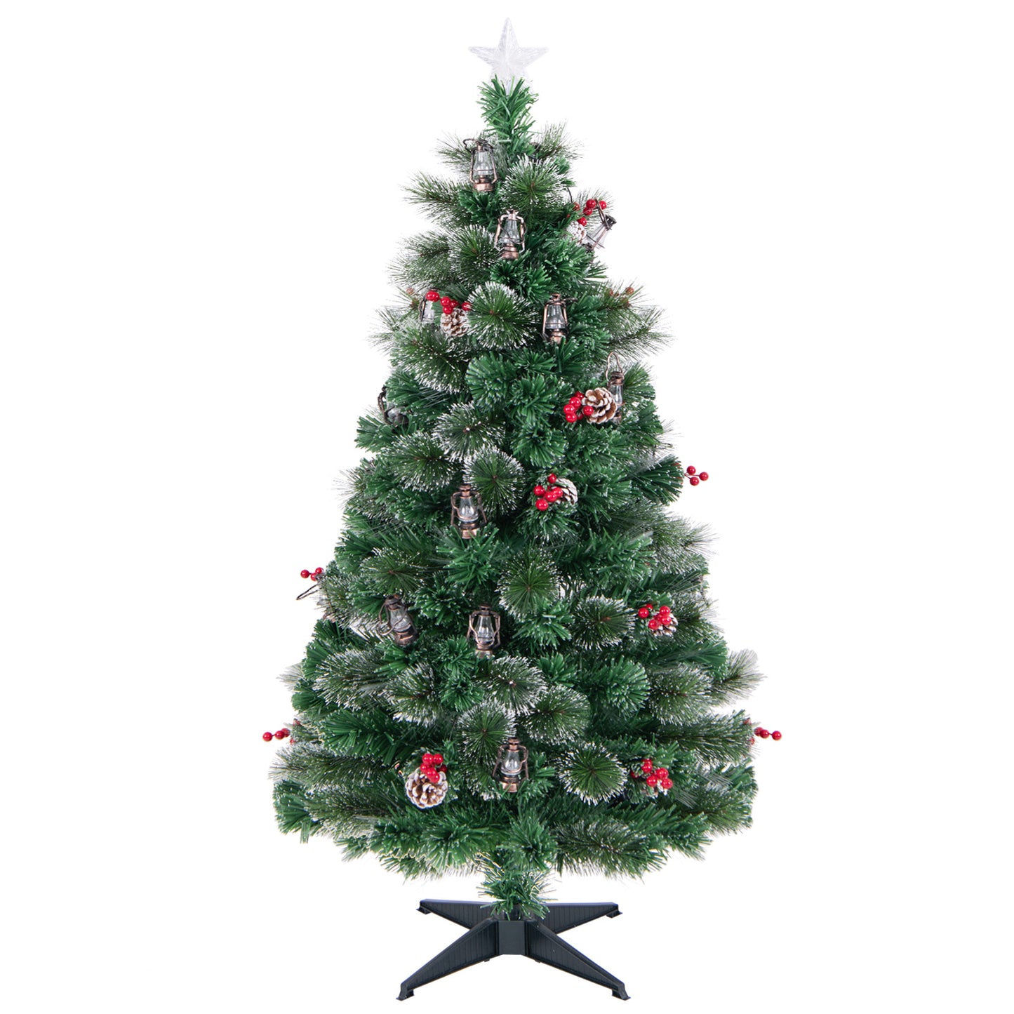 150/180CM  Artificial Christmas Tree with 8 Lighting Modes and Optical Fibers-150 cm