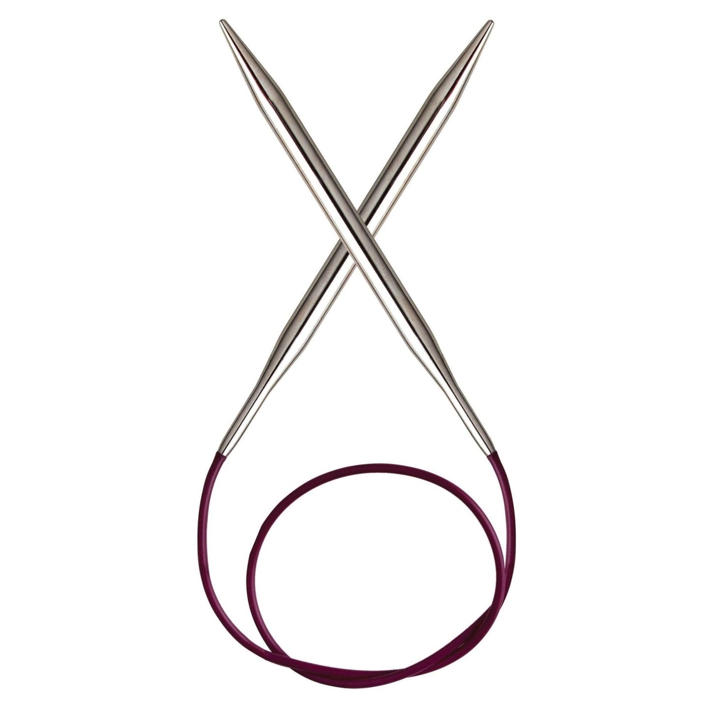 150cm Knitting Pins + Cable | 2mm to 12mm | Circular Fixed | Smooth Chrome-Plated Brass Nova Metal