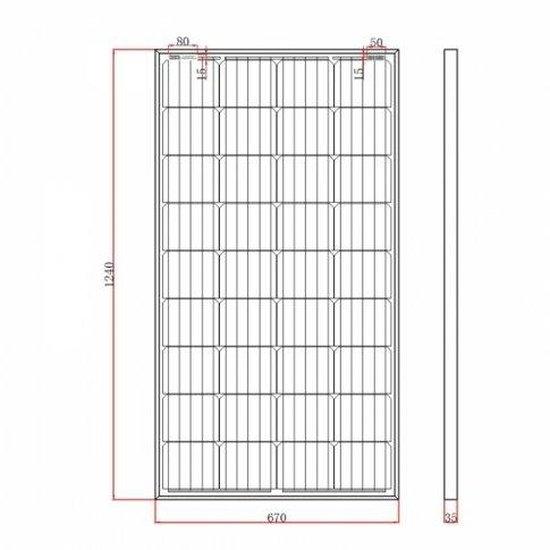 150W 12V solar charging kit with 10A controller and 5m cable