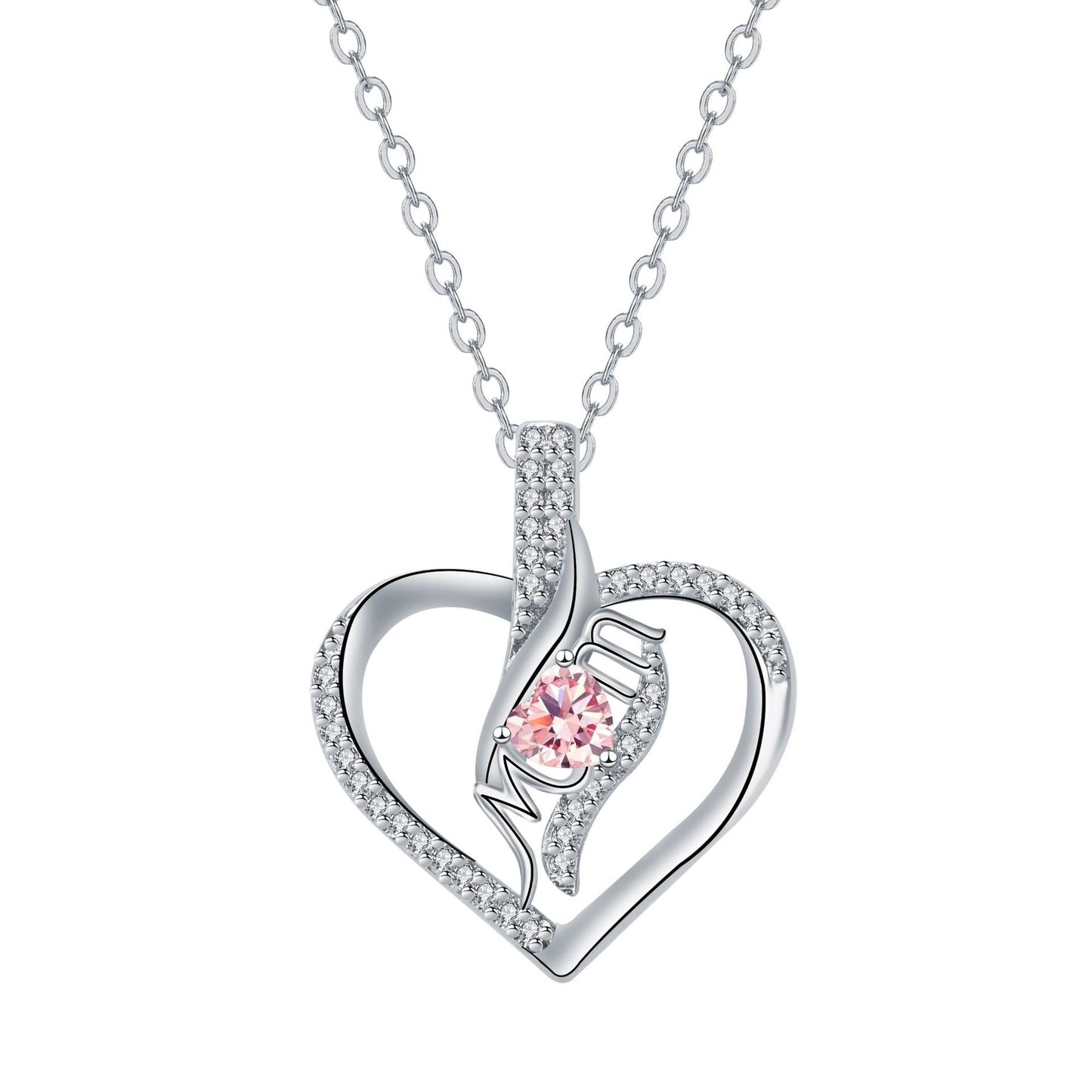 MOM Love Inlaid Women's Necklace Mother's Day Gift